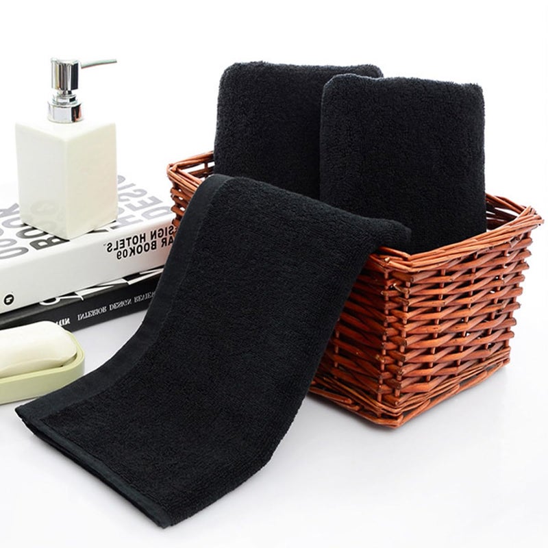 JININQ Premium Black Hand Towels 100% Cotton 700 GSM 14 x 29 inches (2-Pack) - Image 4
